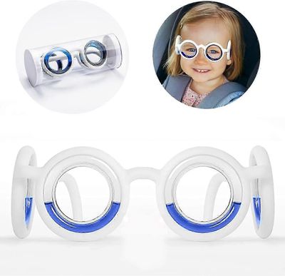 Pahoinvointia ehkäisevät älylasit matkapahoinvoinnin lievittämiseen, kannettavat nestemäiset lasit lapsille ja aikuisille Valkoinen 1Pack