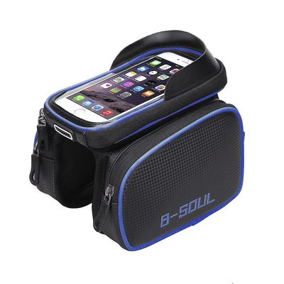 Fantasia Cykeltaske Front Beam Bag Mountainbike Sadeltaske Mobiltelefon Taske Tube Bag Ridetaske Tilbehør blå
