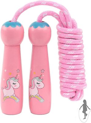 8,2 jalkaa säädettävä puuvillainen hyppynaru puisella kahvalla Pojat ja tytöt Fitness Ulkona