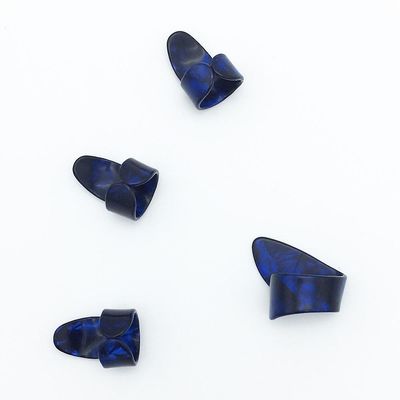 4 stk/sæt 1 tommelfinger + 3 finger guitar picks plectrum kappe, farve blå