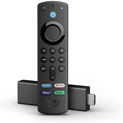 Amazon Fire TV Stick 4K med Alexa Voice Remote - 2021 (inkluderer tv-kontroller) Sort
