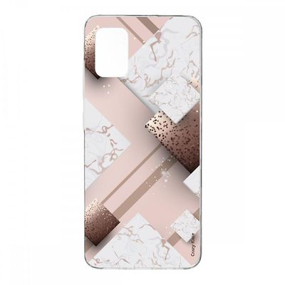 Crazy Kase Hull Til Samsung Galaxy A71 I blød silikone, pink marmor og chokolade