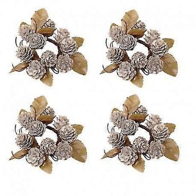 Ljusmanschetter fr kronljus 4-pack med kottar och lv frn Swerox