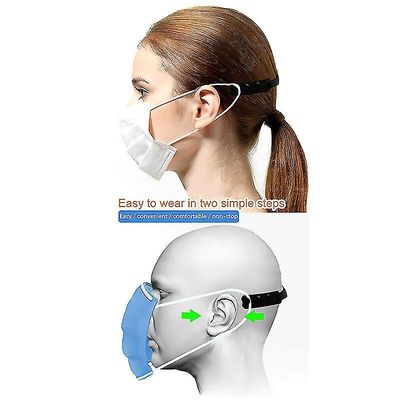 Besser Ansigtsmaske rem udvidelse justerbar øre saver krog spænde bands Sort 10PCS