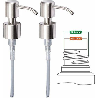 Ruostumattomasta teräksestä valmistettu vaihtopumppu nestemäiselle saippua-annostelijalle (2 kpl)