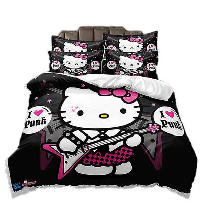 3d sød kat Hello Kitty digitalt trykt sengetøjssæt Børns gave sengetøj sæt dynebetræk og pudebetræk 3stk / 2stk HT 16 200CM 200CM