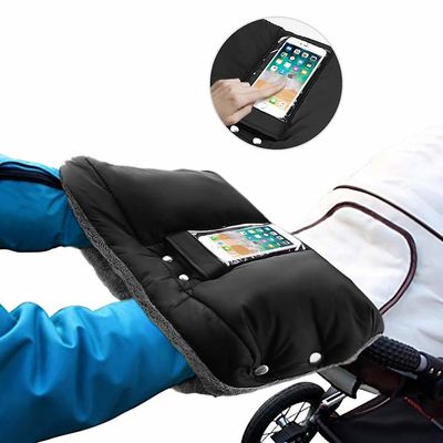 Wuhing Håndvarmer, buggyhandsker fleece inde i håndmuff med mobiltelefonlomme