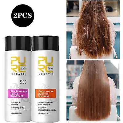 Profesjonell Keratin Hair Treatment Set Brasiliansk hårretting Cream Smoothing Shampoo Magic Hair Mask Care 3 stk 100ml 5 percent set