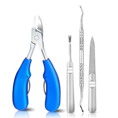 Witdreamer Toenail Clippers Sæt Tyk indgroet tå Negle Precision Nail Tool Saks Blå