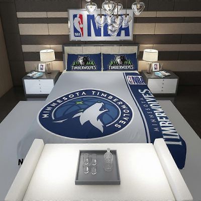 v2879 Lakanat Minnesota Timberwolves NBA Koripallopussilakanasetti Pehmeät lakanat IU2879 135x200cm 53x78in