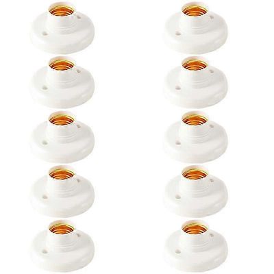E27 Ruuvilampunpidike - 10kpl muovinen polttimokantasovitin tavallisille valaisimille Valkoinen
