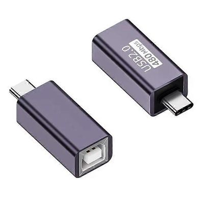 USB-B naaras-USB-C-urosmuunninsovitin 480Mbps tiedonsiirtoliitin sähköpianolle / tulostimelle Kuten