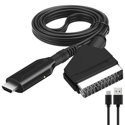 Scart HDMI-yhteensopiva muunnin 1m kaapelikytkin AV-sovitin HDTV: lle
