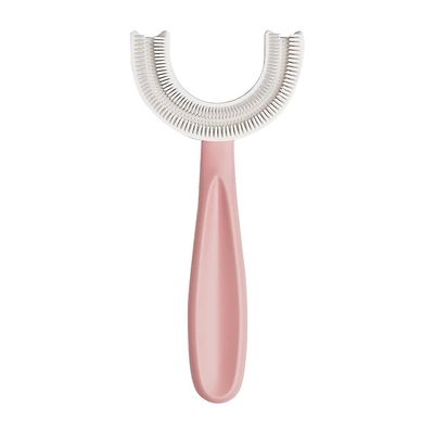 AIR Børn U-formet tandbørste Food Grade Blød silikone børste hoved Pink 6-12 aldre 6-12 Ages