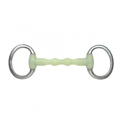 Shires Equikind Ripple Mullen Suu Hevonen Eggbutt Snaffle Bitti Vaalean vihreä 5in