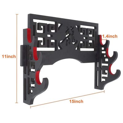 Velvet Sword Wall Mount Miekkapidikkeen näyttöteline huopalaudoilla Katana Wakizashi -miekoille (3 musta