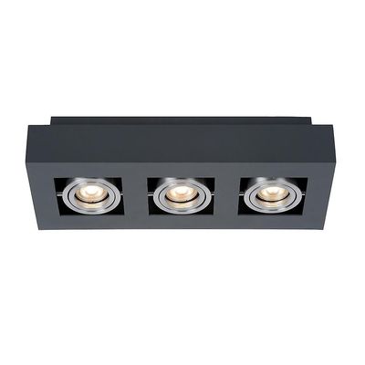 Italux Lighting Italux Casemiro - Moderne overflade monteret sort aluminium 3 lys, GU10