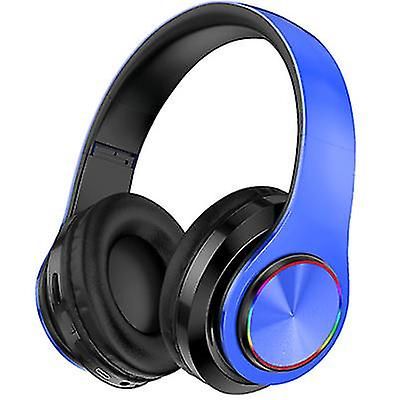 Coosilo Led trådløse hovedtelefoner med Mic Bluetooth headset Øretelefoner foldbar Stereo blå