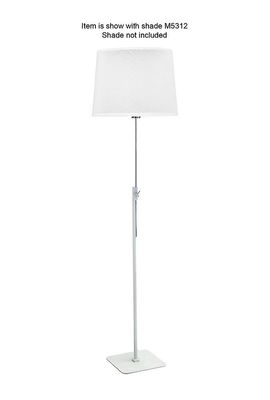 Inspired Lighting Habana gulvlampe Teleskopisk 1 lys uden skygge E27, Mat Hvid /Poleret Krom