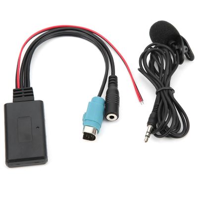 Bluetooth 5.0 AUX -kaapelisovitin mikrofonilla, joka sopii Alpine KCE: lle?236B CDA?9852/E CDE?9887/R