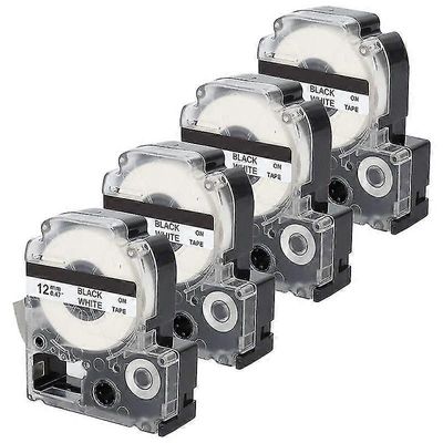 4 pakkausyhteensopivan tarranauhan vaihto Epson Lk-4WBN (SS12kW) tarranauhakasetille musta