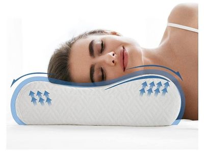 Yunshu Blød naturlig latex ortopædisk pude nakkestøttepude 1 pair