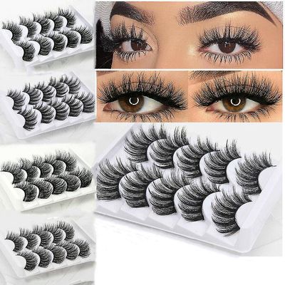 Coosilo 10stk 3d Mink Håndlavede falske øjenvipper Naturlig lang wispy makeup falske vipper