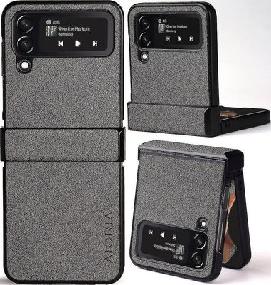 Samsung Galaxy Z Flip 4 -kotelolle retro-nahkainen saranansuojakotelo yhteensopiva Samsung Galaxy Z Flip 4 kahvi
