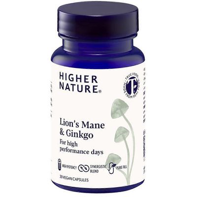 Higher Nature Lion's Mane &; Ginkgo kapselit 30 (LIG030)