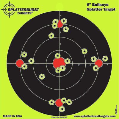 Splatterburst-kohteet - 8 x 12 tuuman tikku ja roiske minisiluetti - Itseliimautuvat ammuntakohteet - Ase - Kivääri - Pistooli - Pistooli - Airsoft...