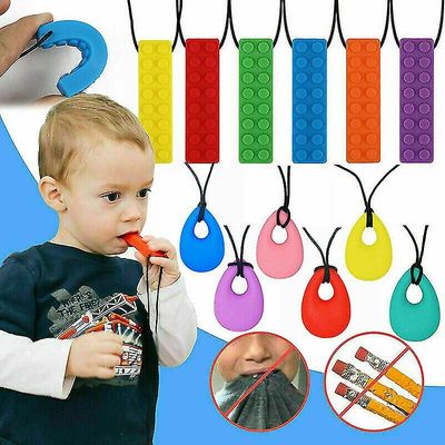 Autisme Chewy halskjede - Barn Baby Chewie Sensorisk tygge Asd ADHD Tear Drop Grønn B