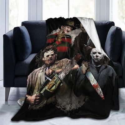 Freddy Krueger Jason Halloween fleece teppe for sofaen teppe for voksne-U1 60x50in 150x125cm