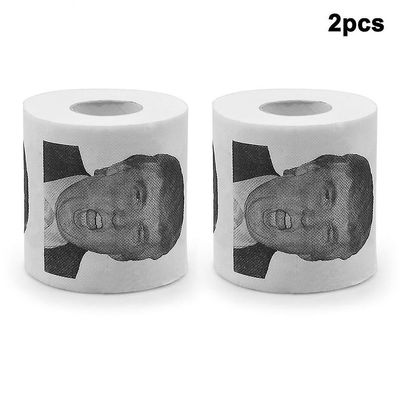 2pcs Donald Trump Humor Toalettpapir Roll Funny Gag Gave til bad