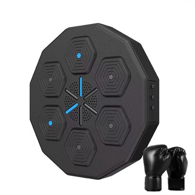 Musikk Boxing Machine Hjem Wall Mount Elektronisk Smart Focus Agility Training Digital Boxing Wall Target stanseputer og hansker svart