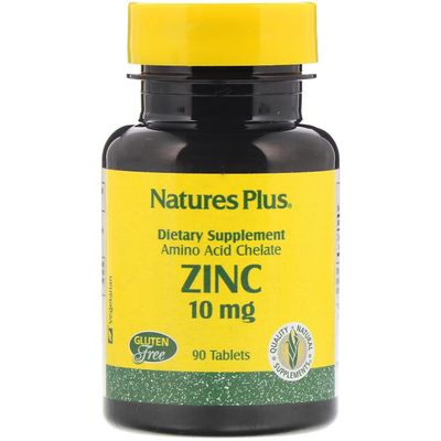 Nature's Plus, sinkki, 10 mg, 90 tablettia