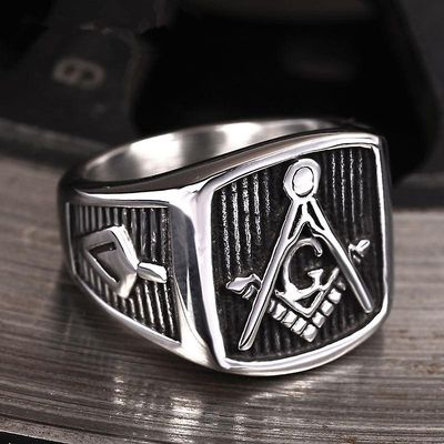 Bricks Masons Master mason firkantet kompas vintage frimurerisk ring 9
