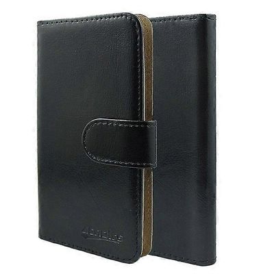 Pehmeä nahkakotelo kannella Nokialle, kotelo lompakolla luottokorteille, malleille 1 Musta