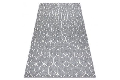 RugsX Tæppe FLAT 48655/637 SISAL - 3d terning grå 140x200 cm