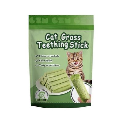 Cat Grass Teeth Grinding Stick Pet Snacks Hairball Removal Mild Hair Row Ready To Eat Cat Baby Cat Teeth Cleaning Sticks 6/12/18kpl 6pc