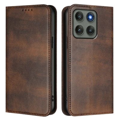 Motorola Edge 60 Pro 5G lompakkokotelot Retro Texture nahkainen puhelimen kuori Ruskea