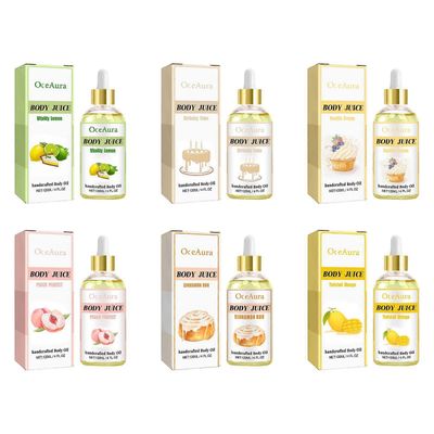Body Juice Oil, Body Juice Oil Kanelipulla, Peach Body Oil, Cake Body Oil, Body Oil, Kosteuttava Body Oil Mansikkamurcake Mango