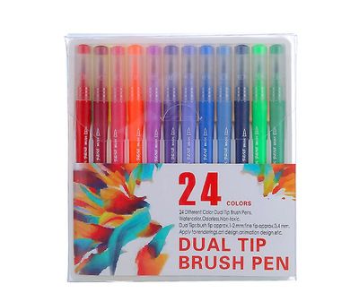 Sofirn Dobbelthovedet akvarel Pen Soft Brush 24 Color Børns Tegning Hook Line Pen Art Special Marker