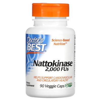 Doctor's Best Läkarens bästa, Nattokinase, 2,000 FUs, 90 Veggie Caps
