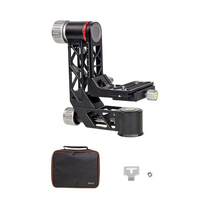 XILETU XGH-3 Panoramisk Gimbal Tripod Head aluminiumslegeringsmateriale med QR-plade 1/4 tommer & 3/8 tommer skruegrænseflade til fuglekiggeri Camer
