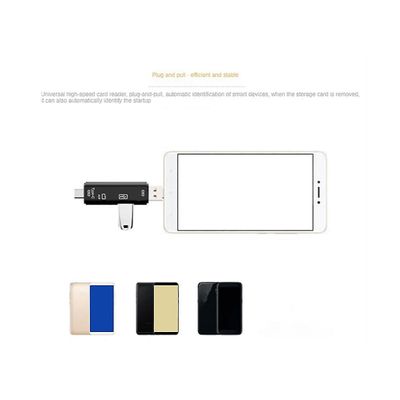 5 I 1 USB 2.0 Type C / usb / -usb / tf / sd hukommelseskortlæser otg kortlæser adapter mobil, hvid