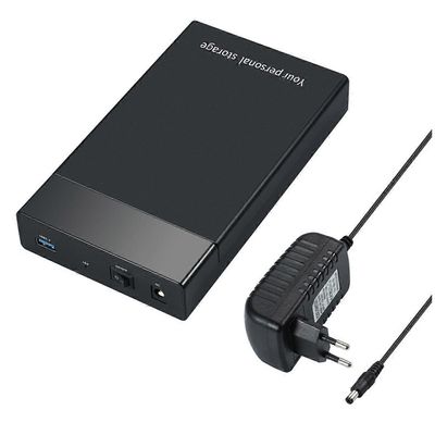 3,5 tuuman ulkoinen kiintolevykotelo, kiintolevy 3,5 tuuman 2,5 tuuman SATA - USB 3.0 6 Gbps:n kiintolevykotelo, SATA III SSD -kotelo Musta