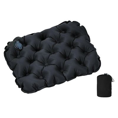 Kevyt puhallettava istuintyyny Stadionin istuintyyny säilytyspussilla Musta Storage Bag With Round Bottom Included