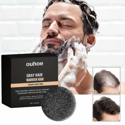 Mustat hiukset shampoo saippua harmaat hiukset tummentaa baari kosteuttava ja puhdistava hiustenhoitosaippua - ya 3 kpl