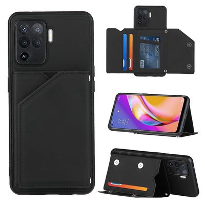 Gangxun Sag for Oppo A94 Vintage Cuir Cover Læderetui kofanger - Noir