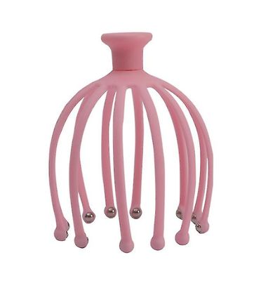 Coosilo Blæksprutte Hovedbund Massager, stål Ball Head Massage Afslapning 12 Finger Massage Roller For Head Pink